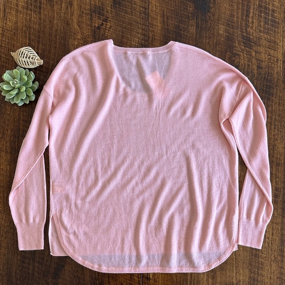 Madewell | Petal Pink Southstar Merino Wool Blend Lightweight Scoop Neck Sweater - Picture 4 of 8
